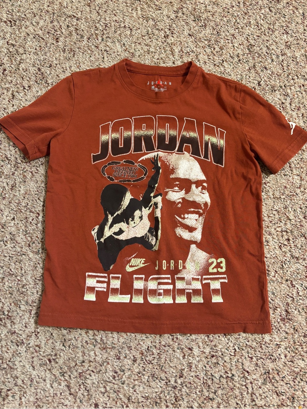 Jordan Short-Sleeve 'Flight' Graphic Tee in Rust Orange